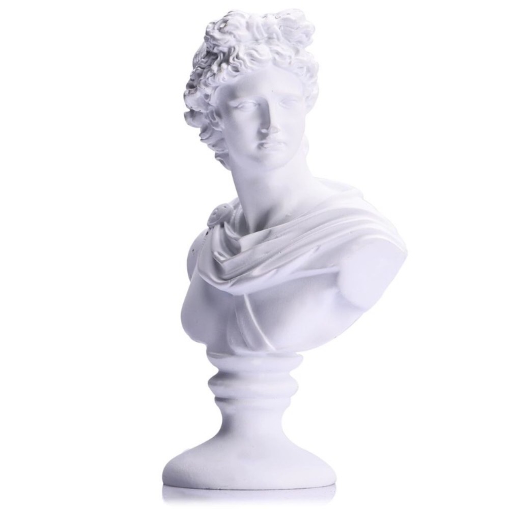 6" Apollo Statue Small,white David Bust,classic Greek Mythology Roman Statue🙉